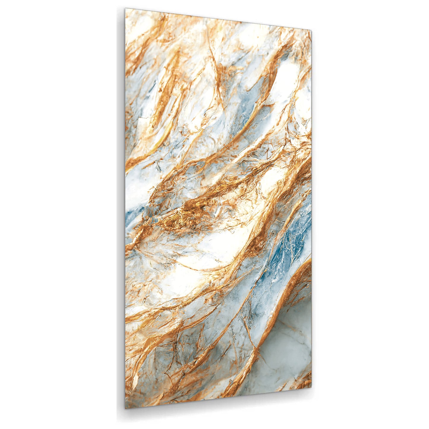 Beautiful White Marble Gold & Blue Streaks Porcelain Tile