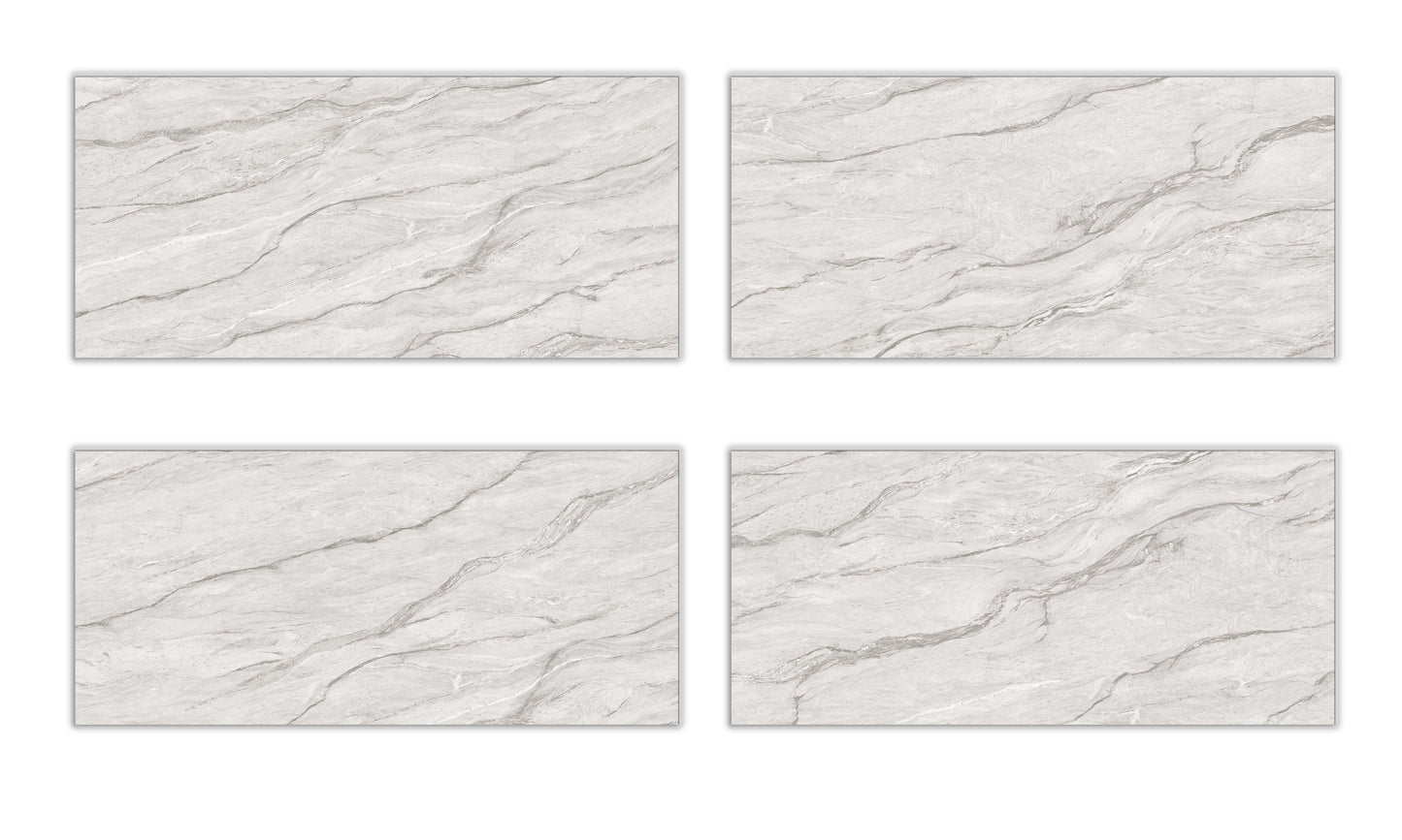 Opulent Rax Bianco White Organic Patterns Fine Porcelain Tile
