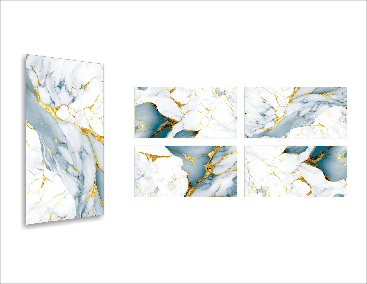 Dynamic Pigeon Aqua & Golden Highlights Porcelain Tile
